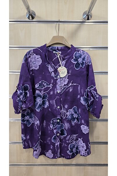 Park Moda Cămașă italiană 100% bumbac cu imprimeu floral