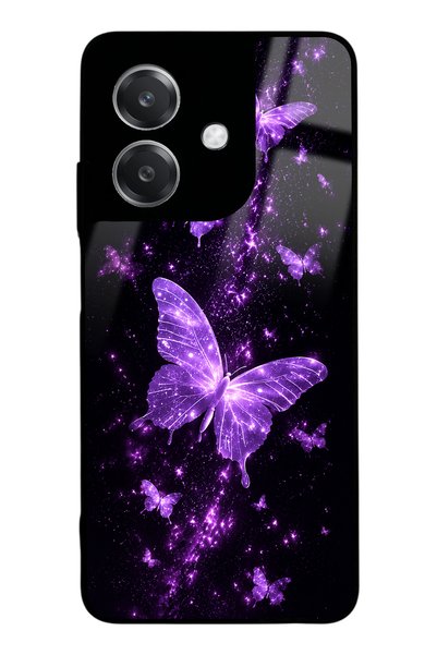 Spoyi حافظة هاتف أوبو A3 بتصميم فراشة جالاكسي باللون الأرجواني اللامع