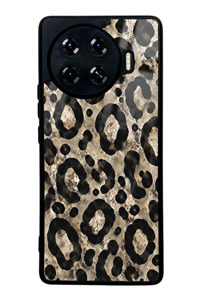 Spoyi Tecno Spark 20 Pro Plus Brown Leopar Tasarımlı Glossy Telefon Kılıfı
