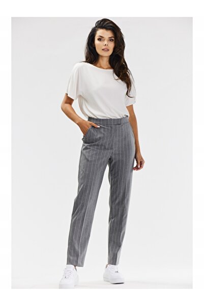 Awama Pantaloni A678 pentru dama Awama, Poliester, Eleganti, Gri, L