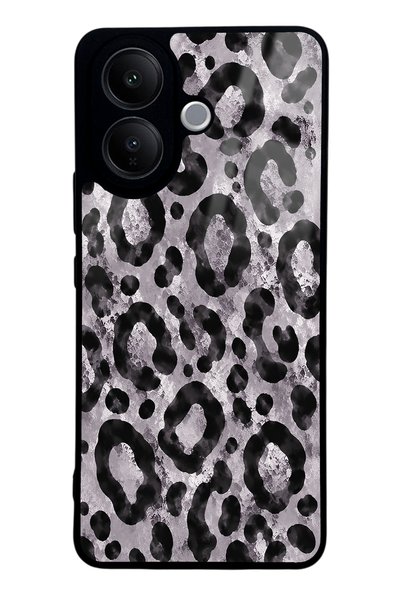 Spoyi Vivo V60 Lite Gray Leopard Design Glossy Phone Case