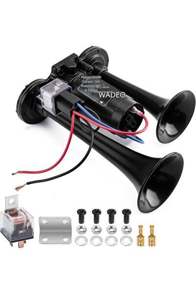 Artist Unknown Claxon Auto, WADEO, 12V, Sunet Puternic 150dB, Kit Compresor I...