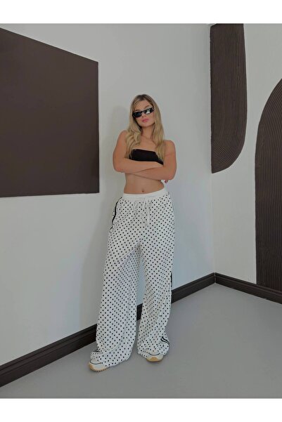 ZF BUTİK Pantaloni largi cu buline pentru femei