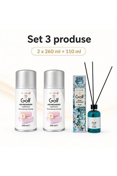 Golf Set 3 Produse pentru Camera, 2x Spray Cashmere 260 ml, Reed Angel 110 ml...