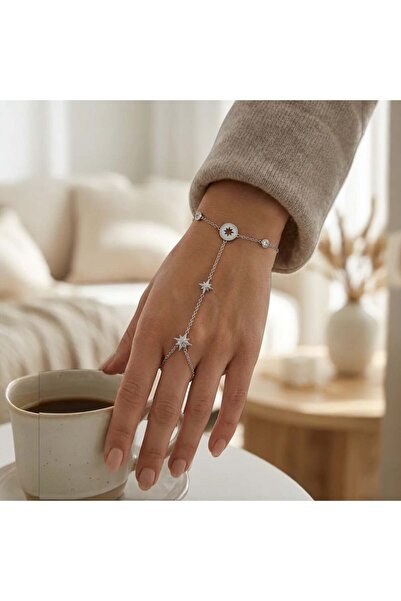 Cesicey Steel Star Figured Shahmeran Bracelet Silver Color