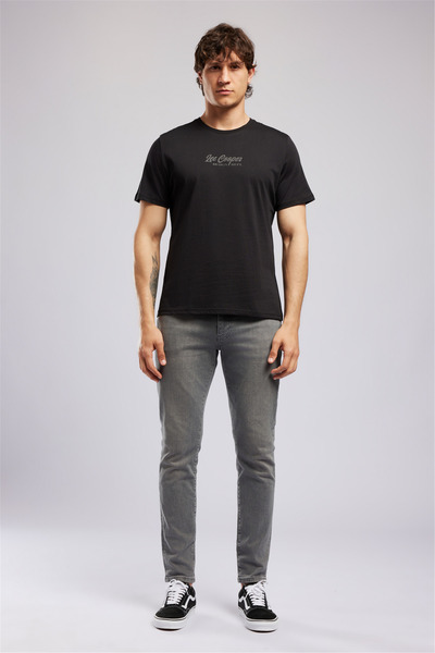Lee Cooper Tricou negru pentru bărbați, croială normală 262 LCM 242056 GRECO ...