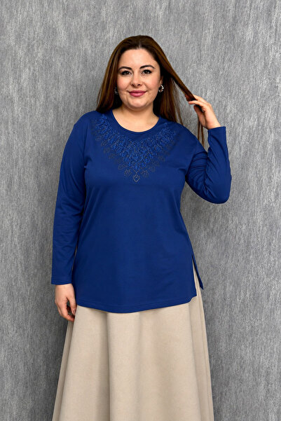 ModaPlaza Women's Stoned Embroidered Mother Blouse 008