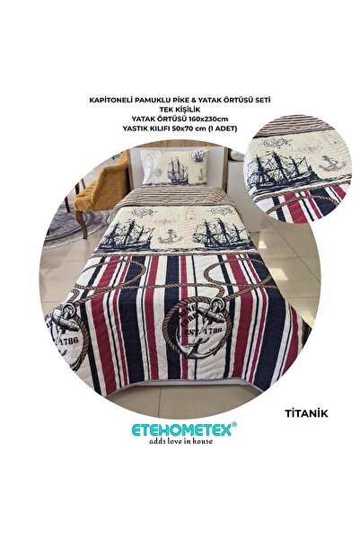 ETE HOMETEX Etehometex Cotton Quilted Bedspread Set Single Size