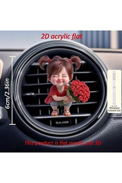 OEM Odorizant auto pentru grila de ventilație, model drăguț de fată cu buchet...
