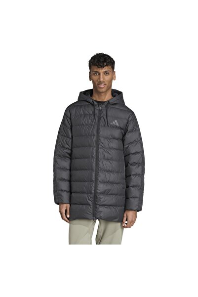 adidas Parka cu glugă pentru bărbați, cu 3 dungi, cu umplutură ușoară de puf, XL