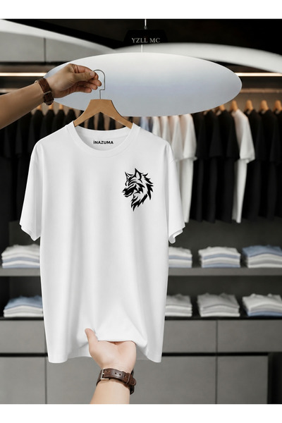 İnazuma Outdoors Unisex Oversize εμπριμέ βαμβακερό μπλουζάκι με λαιμόκοψη και...