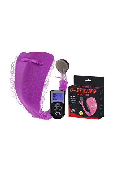 Uzaktan Kumandalı C-String Titreşimli Külot Vibratör Mor Su Geçirmez