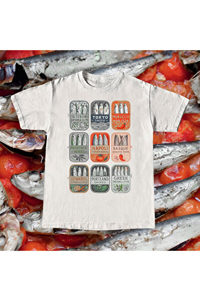 Grafftee Clothing Sardines Printed Unisex Oversize T-Shirt