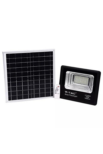V-TAC Proiector LED solar de 20W, 4000K, IP65, cu baterie de 10000mAh, cablu ...