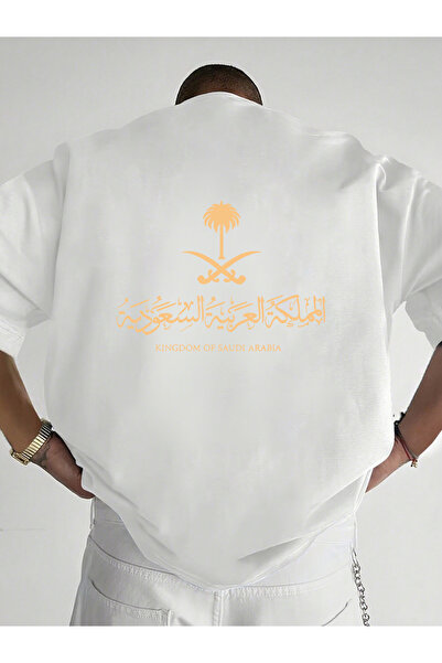 SAUDI Men and Women's 100% Cotton T-Shirt - Oversized Crew Neck Short Sleeve ...