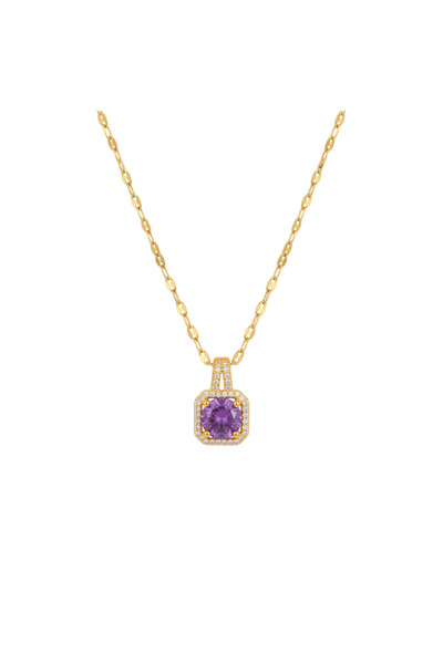 Black Season Classic Zircon Pendant Stainless Steel Necklace - 18"