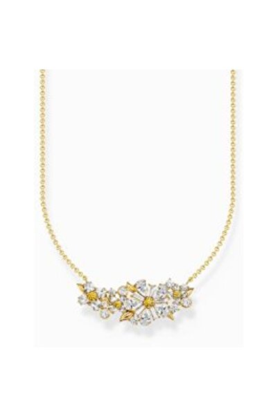 Thomas Sabo KE 2085-414-4-L 45 V lanț cu elemente florale și pietre, placat c...