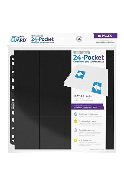 Ultimate Guard 24-Pocket QuadRow Pages Side-Loading Black (10 pagini)