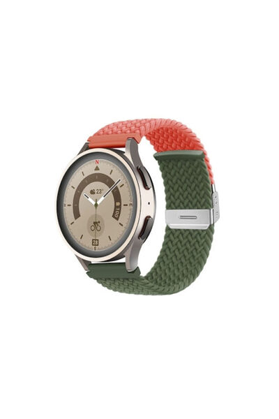 OEM Λουράκι Νάιλον Ασημένια Πόρπη Huawei GT 42mm GT 2 42mm Πορτοκαλί Πράσινο