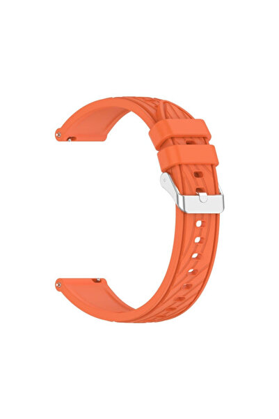 OEM Λουράκι σιλικόνης με ριγέ υφή για Amazfit Bip 5 Πορτοκαλί