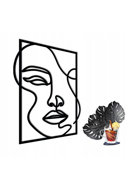 Naklejkomania Pictură murală 3D: Portret abstract, femeie, filigran, decorați...
