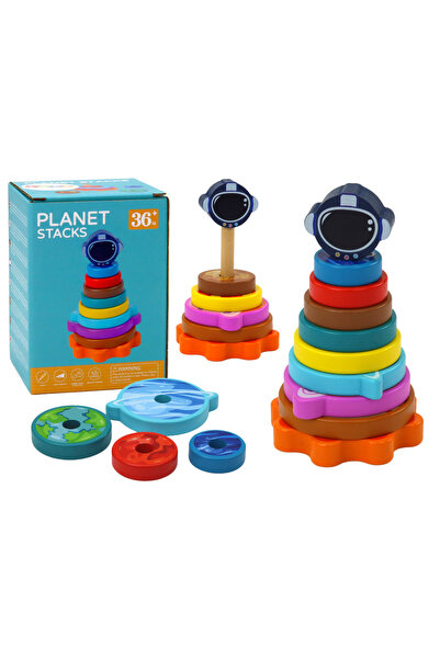 LeanToys Sortator din lemn piramidal 10el