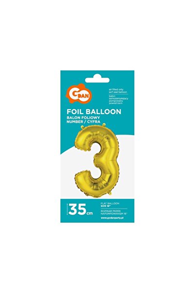 Godan Folie cu numărul 3, auriu, 35cm