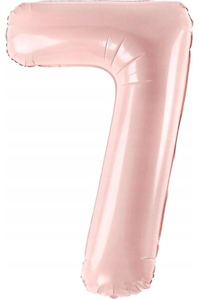 Partydeco Folie cu baloane Cifra ''7'', 72cm, roz deschis