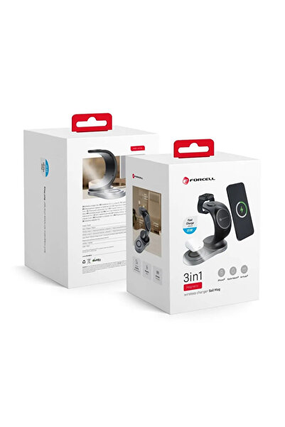 Forcell Încărcător cu inducție Qi 3 în 1 15W Sail Mag Charger compatibil cu M...