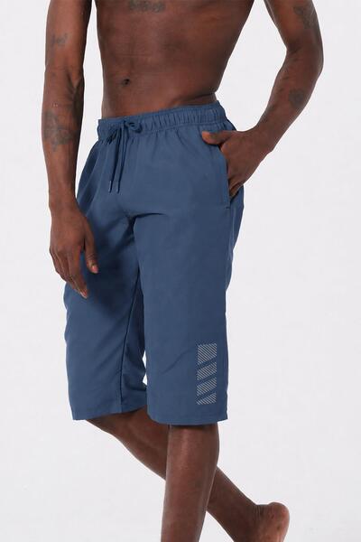 daag Indigo Blue Knee Length Basic Model Water Repellent Men's Beach Sea Capr...