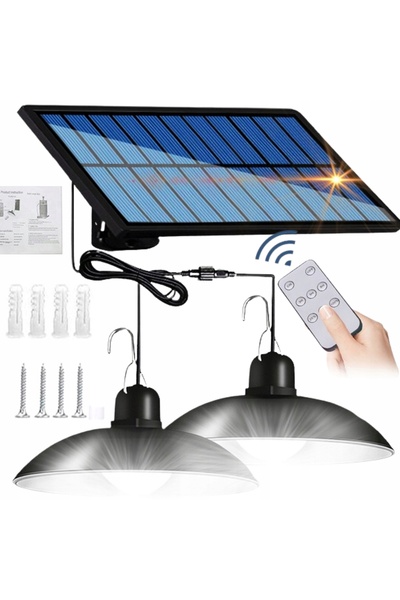 Kraft&dele Lampă solară LED suspendată tip candelabru, 2x putere de exterior