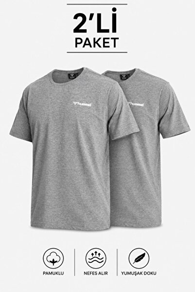 hummel Jullian 912390-2833 Tricou casual obișnuit pentru bărbați, gri închis,...
