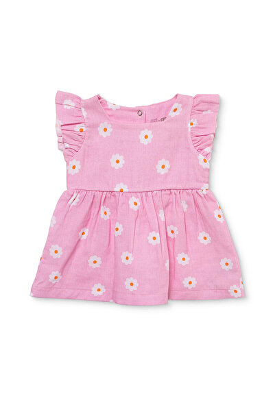 ebebek Hello Baby HelloBaby Kız Bebek Elbise Çıtçıtlı Bisiklet Yaka Kısa Kol
