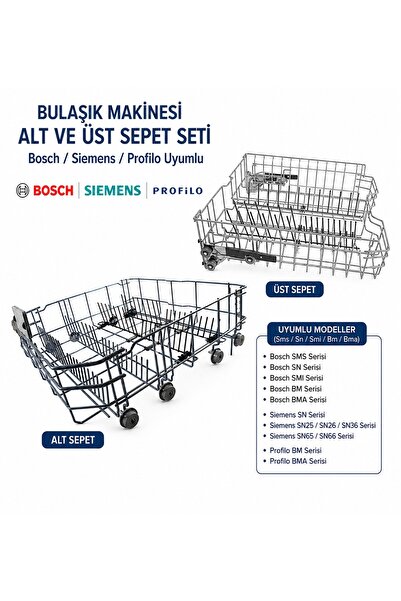 iyi parça Bosch-Siemens-Profilo Bulaşık Makinesi Sepeti Alt ve Üst sepet