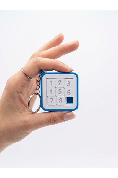 Genel Markalar Kaydırmalı Sayı Bulmacası Anahtarlık, Mini Zeka Oyunu Puzzle C...
