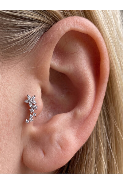 GKCBijoux 316L Kararmaz Çelik Tragus Helix Kulak Piercing Küpesi