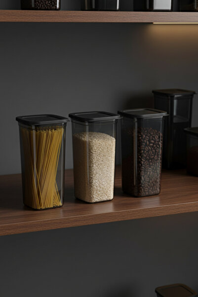 YAZICI Set of 3 1.9 Liter Food Storage Containers |   Covered Legumes, Pasta,...