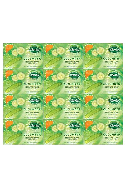Pyary Original Cucumber Herbal Soap Handmade 75gm (Pack of 12)