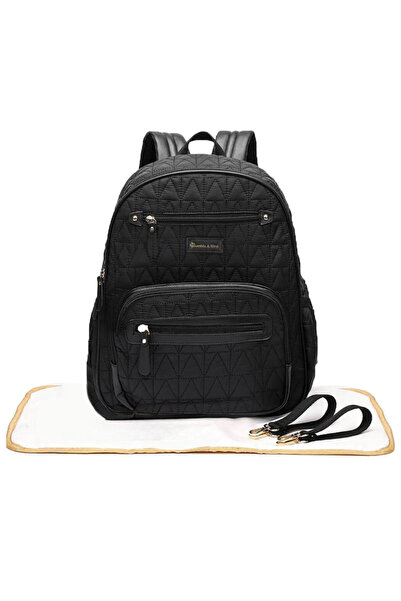 Bumble & Bird - Nylon Diaper Backpack Set - 4pcs - Black