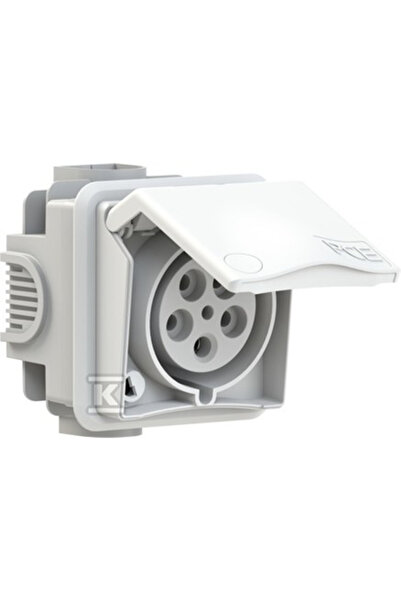 PCE Priză cu montaj încastrat 32A 5P 400V alb IP44 DESIGN 895-6v