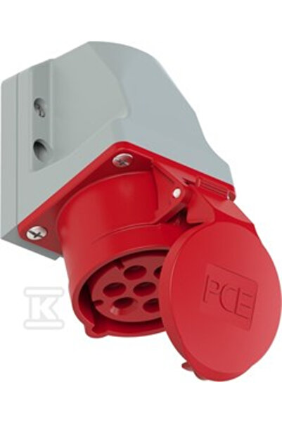 PCE Priză fixă 16A 7P 400V roșu IP44 117-6V