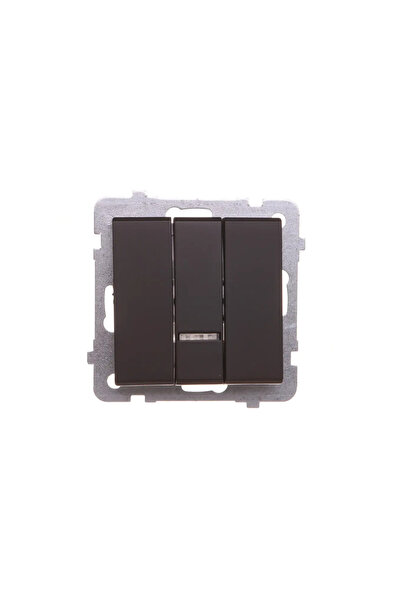 OSPEL Conector triplu Sonata 10AX IP20 negru metalic (LP-13RS/m/33)
