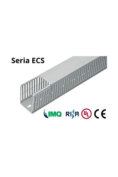Elettrocanali Tavă pentru cabluri autoextinguibilă 40X100 Gri cu capac UV Ecs...