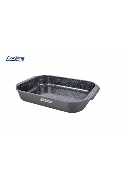 Heinner Tavă de copt ceramică din aluminiu turnat, cu linii întunecate, 39.5 ...