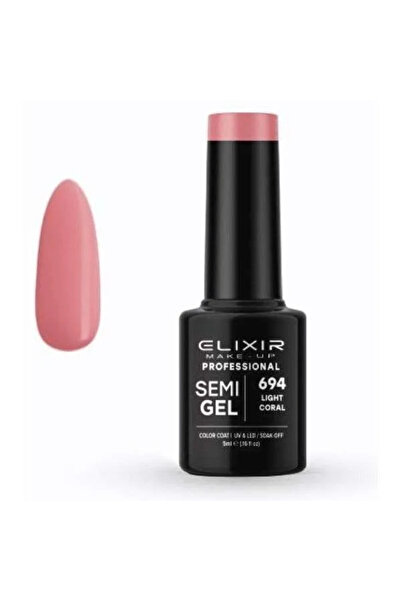 Elixir Επαγγελματικό Ημι-τζελ Ημι-μόνιμο Βερνίκι Νυχιών 694 Ανοιχτό Κοραλλί Ρ...