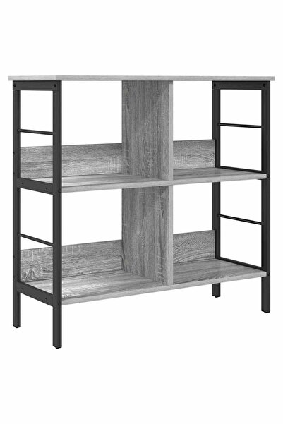 vidaxl Raft pentru cărți Gri Sonoma 82 x 32 x 79 cm Lemn compozit