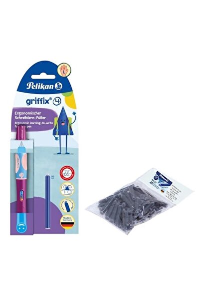 Pelikan Set stilou Griffix, pentru stângaci, culoare Sweet Berry, blister, cu...
