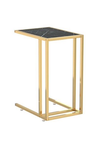 vidaxl Masă laterală calculator negru marmură 50x35x65 cm sticlă