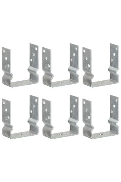 vidaxl Ancore pentru gard, 6 buc., argintii, 12 x 6 x 15 cm, oțel galvanizat