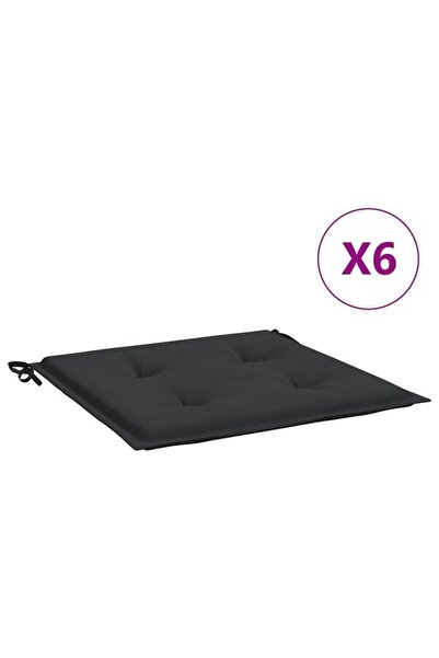 vidaxl Perne pentru scaune de grădină 6 buc. negru 40 x 40 x 4 cm țesătură Ox...